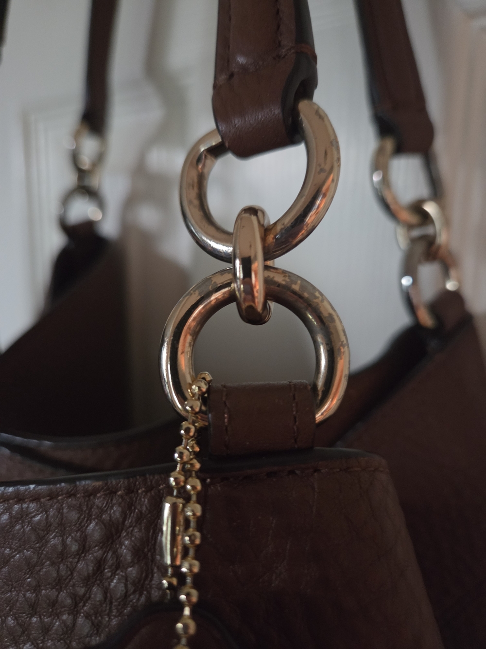 Coach Large Lexy Shoulder Bag F28511 Saddle Brown Leather Compartment Hobo - Picture 14 of 16